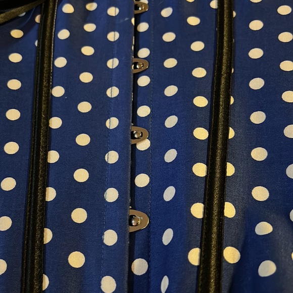 Blue with White Polka Dots Corset - Picture 2 of 4